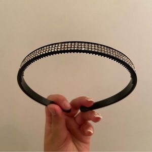 Rhinestone Black Plastic Headband